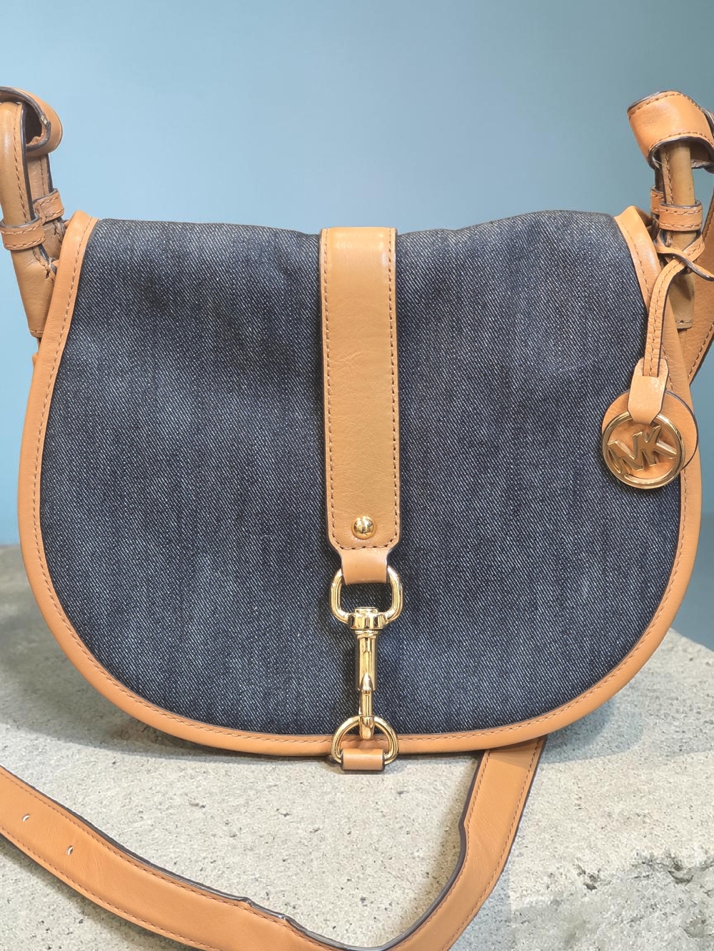 Michael Kors Denim Jamie Saddle Bag